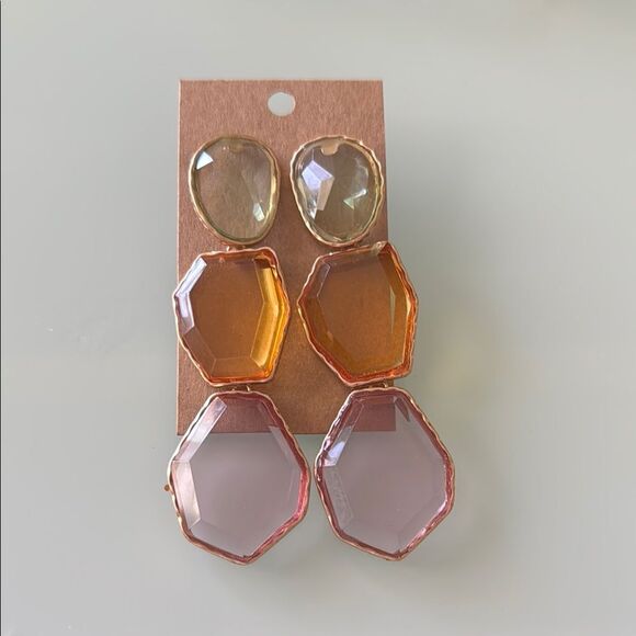 Multicolor Geometric Earrings A1151 - Picture 4 of 4